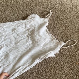 Ribbed white dress, thin, and thin straps